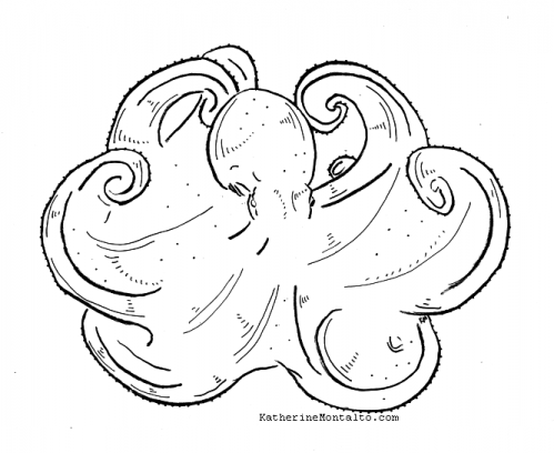 2020 08 31 Sea Creatures BW octopus